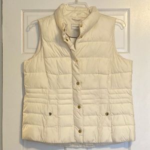 Charter Club Quilted Zip-Up Puffer Vest in Ivory Size L